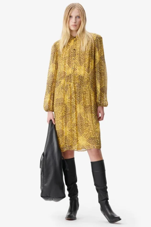 Women Dresses Lala Berlin Dress Daneris Viscose Heritage Star Yellow