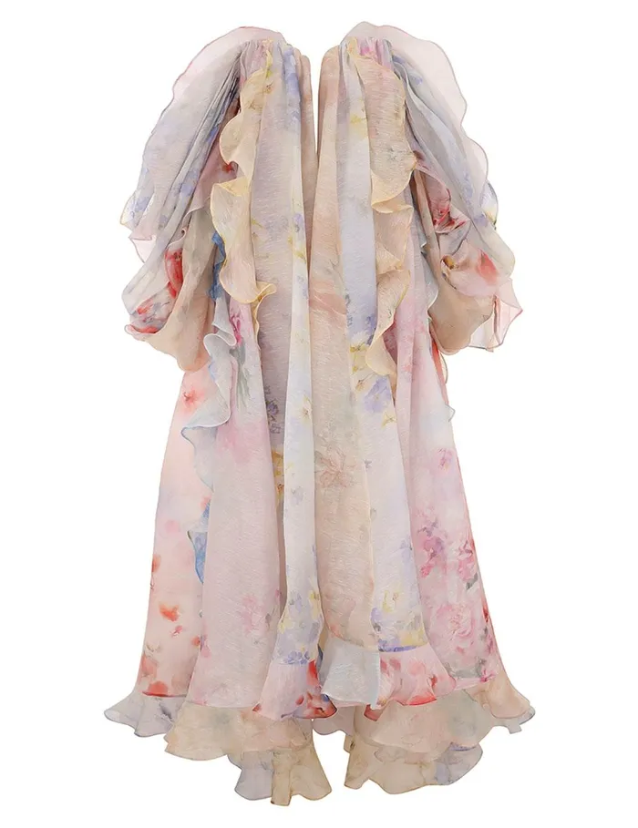 Women Dresses Zimmermann Crush Strapless Ruffle Dress Spliced Floral