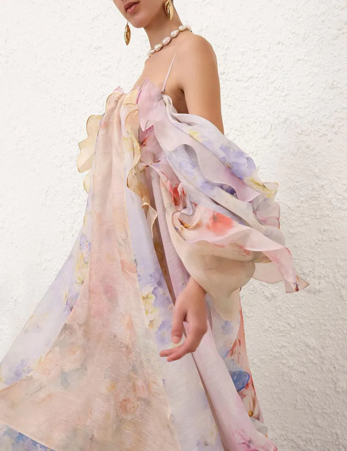 Women Dresses Zimmermann Crush Strapless Ruffle Dress Spliced Floral