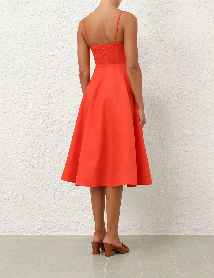 Women Dresses Zimmermann Crush Tie Front Midi Dress Red