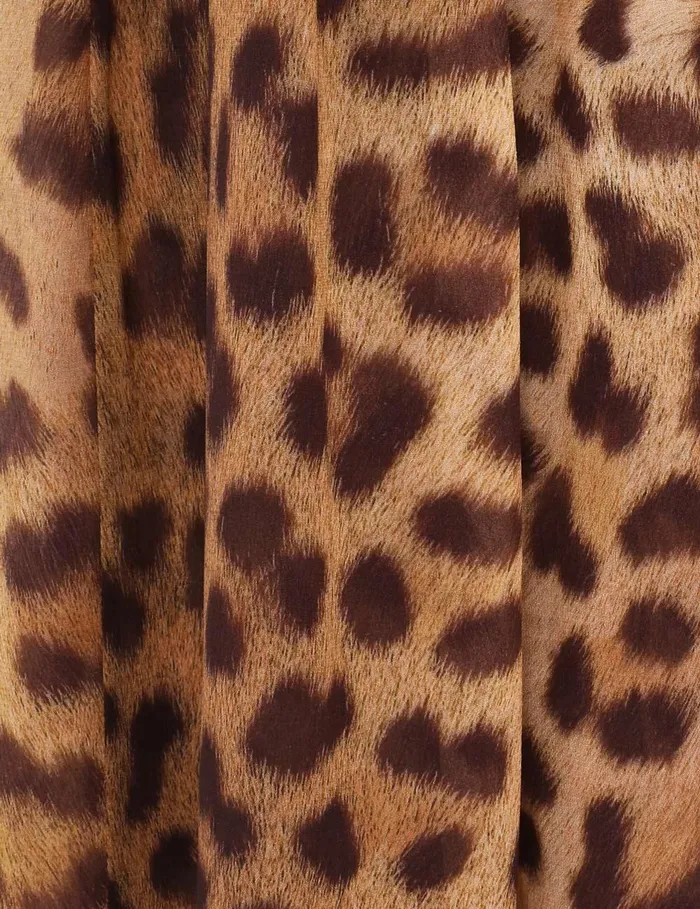 Women Dresses Zimmermann Crush Tie Neck Midi Dress Leopard