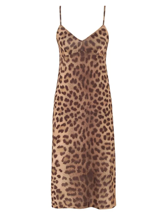 Women Dresses Zimmermann Crush Tie Neck Midi Dress Leopard