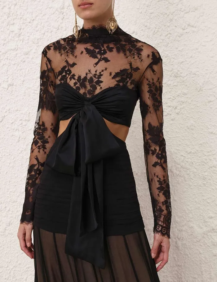Women Dresses Zimmermann Illustration Flounce Gown Black