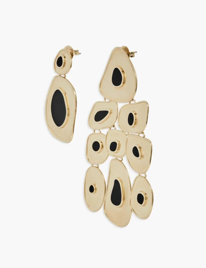 Women Earrings Zimmermann Petal Chandeliers Goldblack