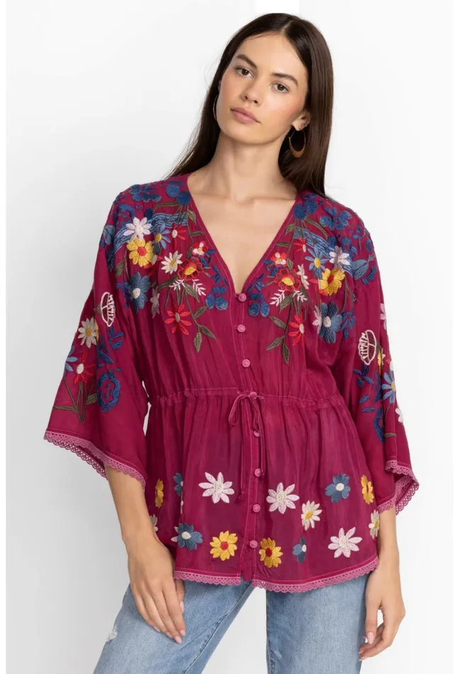 Women Edith Blouse Rumba Red Johnny Was Tops