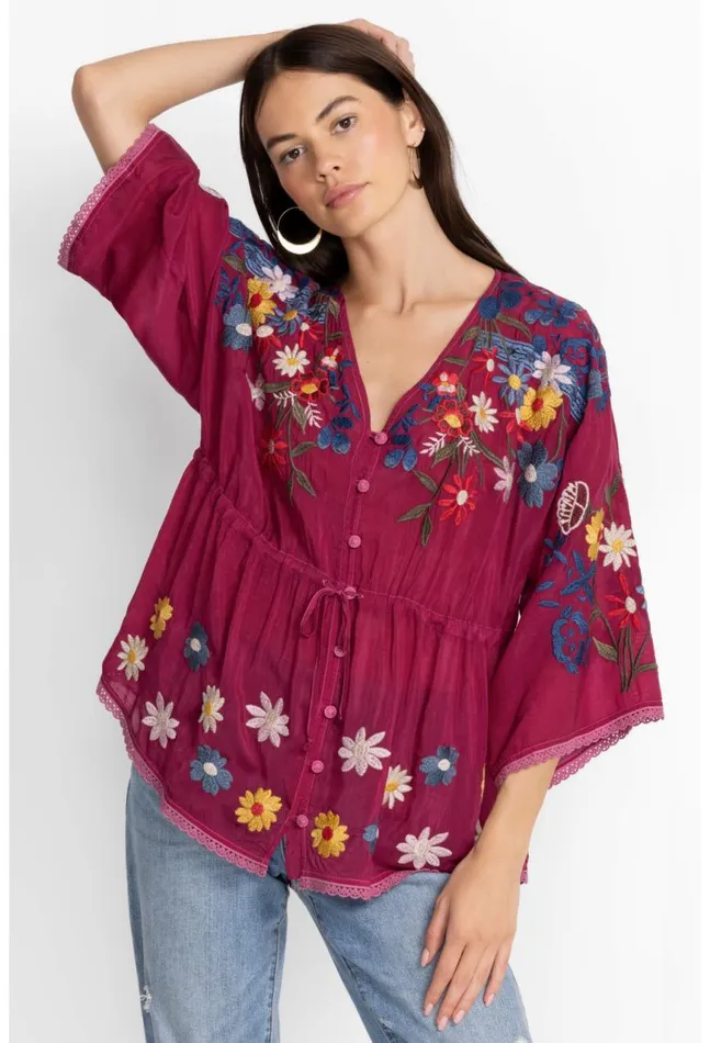Women Edith Blouse Rumba Red Johnny Was Tops