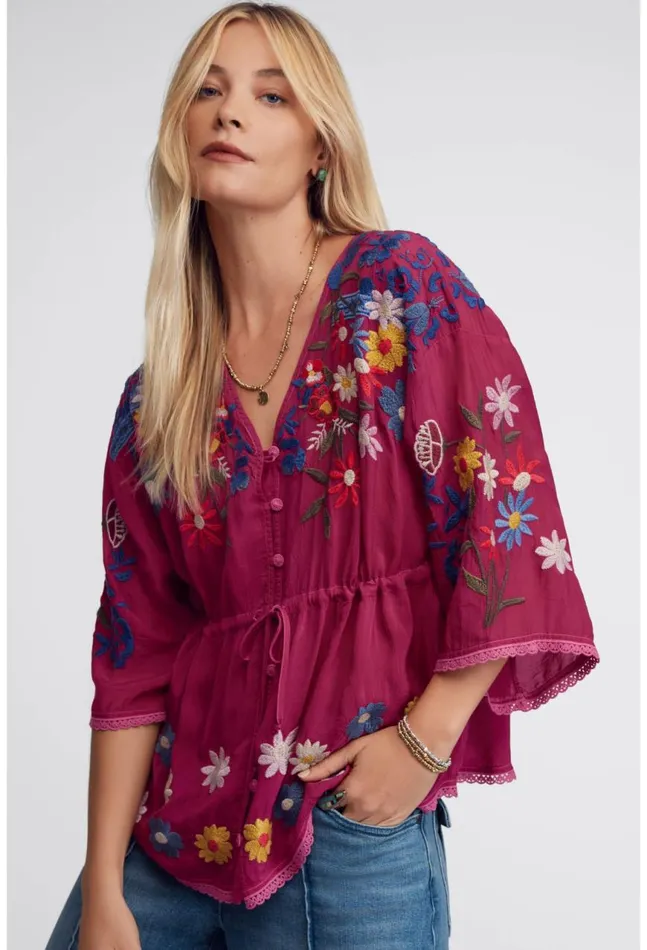 Women Edith Blouse Rumba Red Johnny Was Tops