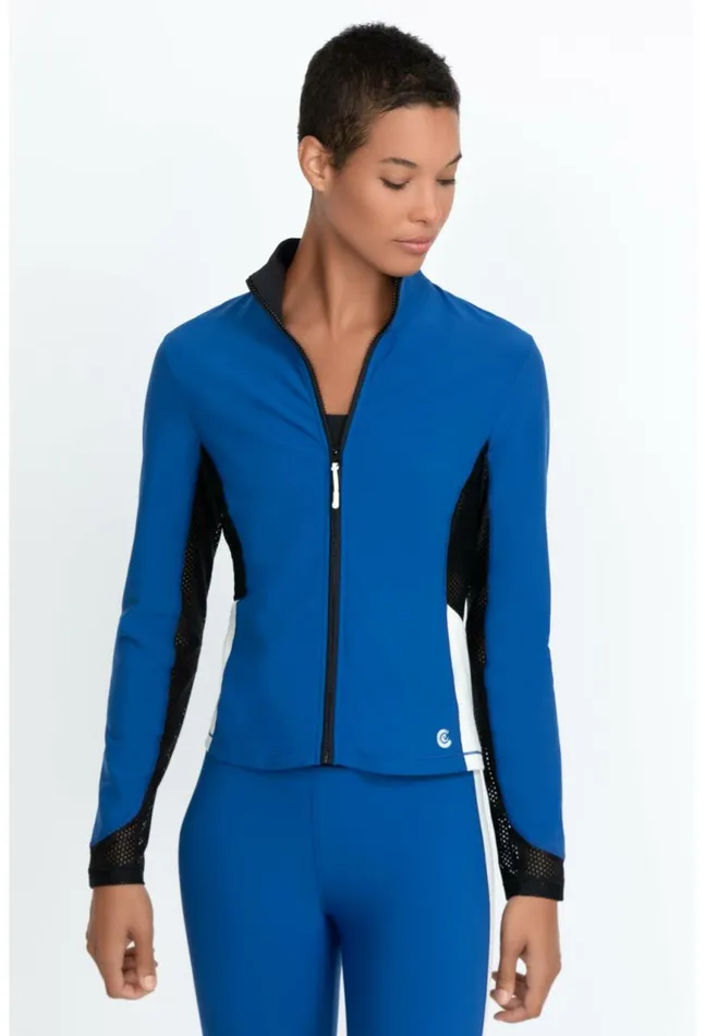 Women Endurance Mesh Zip Jacket True Blue Johnny Was Outerwear