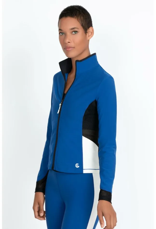 Women Endurance Mesh Zip Jacket True Blue Johnny Was Outerwear
