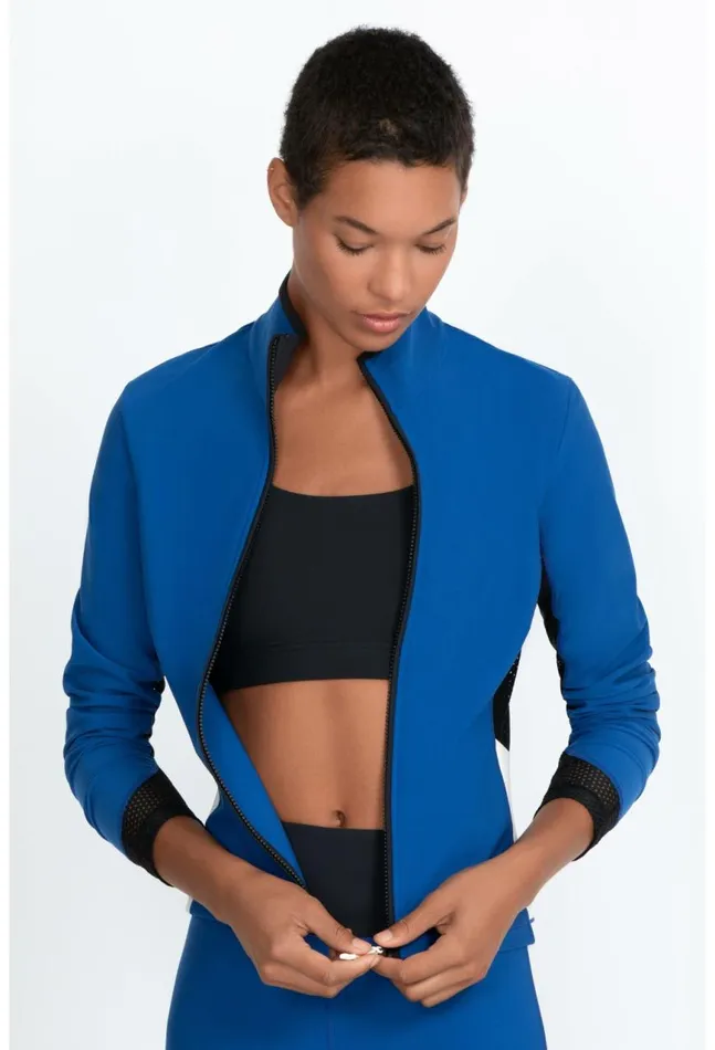 Women Endurance Mesh Zip Jacket True Blue Johnny Was Outerwear
