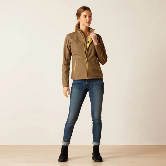 Women English Riding Ariat New Team Softshell Jacket Canteen Women English Riding Ariat New Team Softshell Jacket Canteen