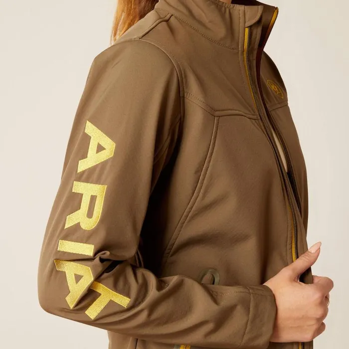 Women English Riding Ariat New Team Softshell Jacket Canteen Women English Riding Ariat New Team Softshell Jacket Canteen