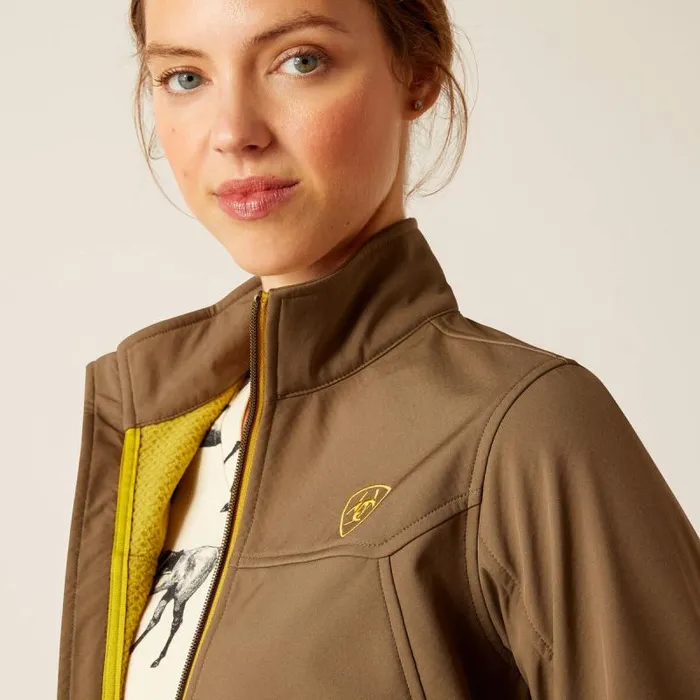 Women English Riding Ariat New Team Softshell Jacket Canteen Women English Riding Ariat New Team Softshell Jacket Canteen