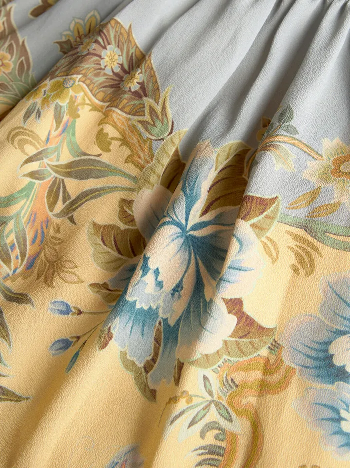 Women Etro Dresses Crepe De Chine Dress With Print Yellow Women Etro Dresses Crepe De Chine Dress With Print Yellow