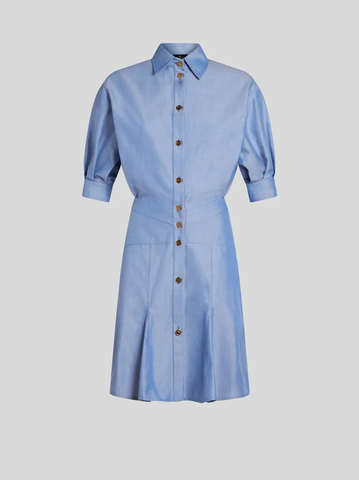 Women Etro Dresses Oxford Cotton Shirt Dress Purple