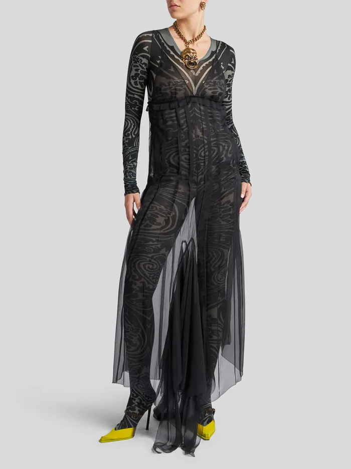 Women Etro Dresses Paisley Tattoo Bodysuit Black Women Etro Dresses Paisley Tattoo Bodysuit Black