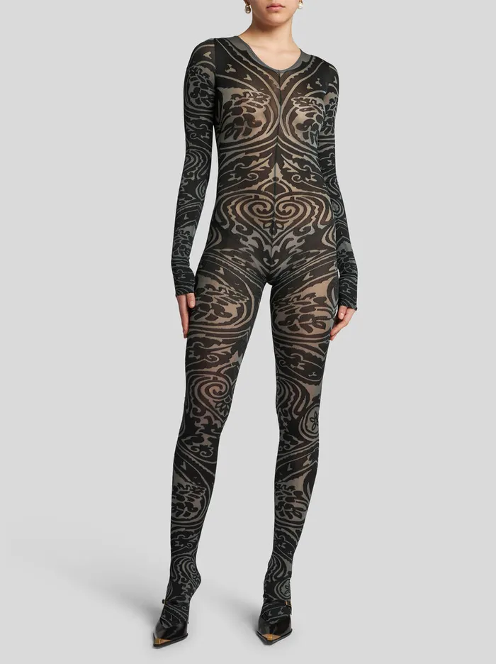 Women Etro Dresses Paisley Tattoo Bodysuit Black Women Etro Dresses Paisley Tattoo Bodysuit Black