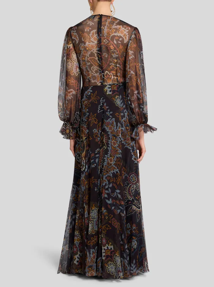 Women Etro Dresses Printed Silk Dress Black Women Etro Dresses Printed Silk Dress Black