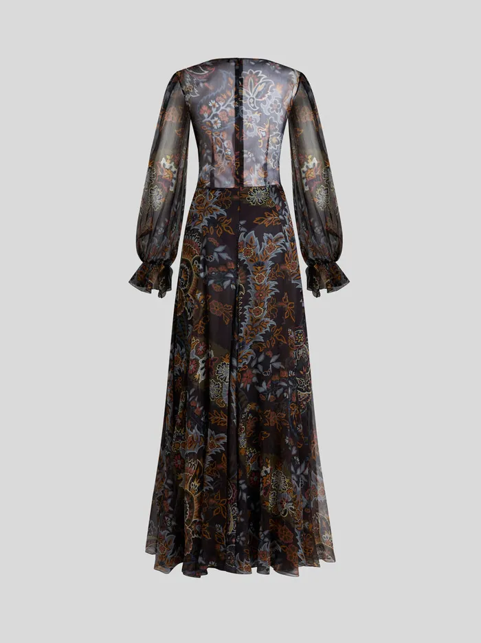 Women Etro Dresses Printed Silk Dress Black Women Etro Dresses Printed Silk Dress Black