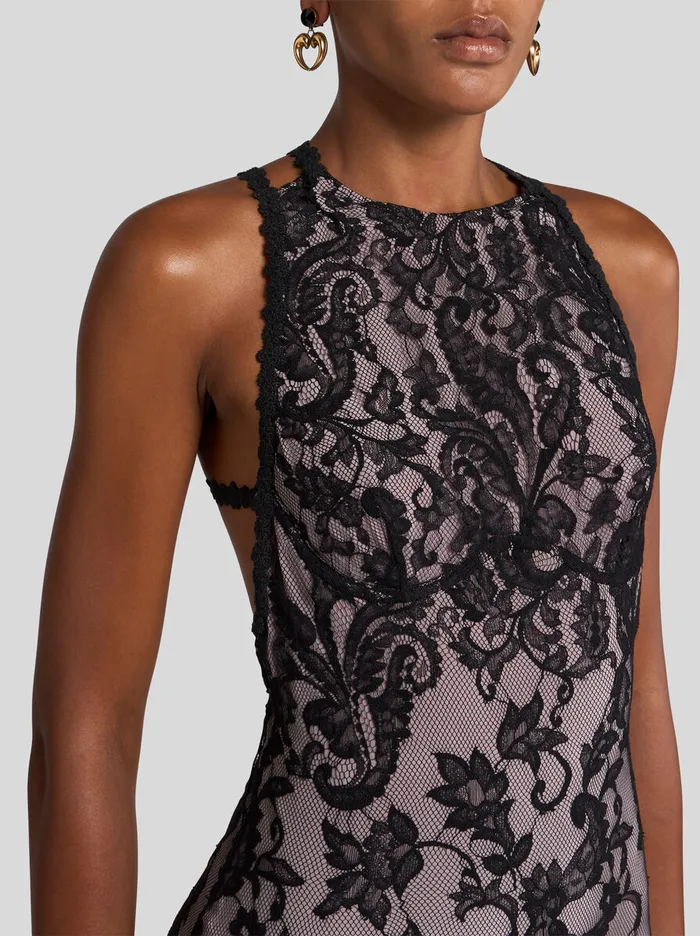 Women Etro Dresses YarnDyed Lace Dress Black Women Etro Dresses YarnDyed Lace Dress Black