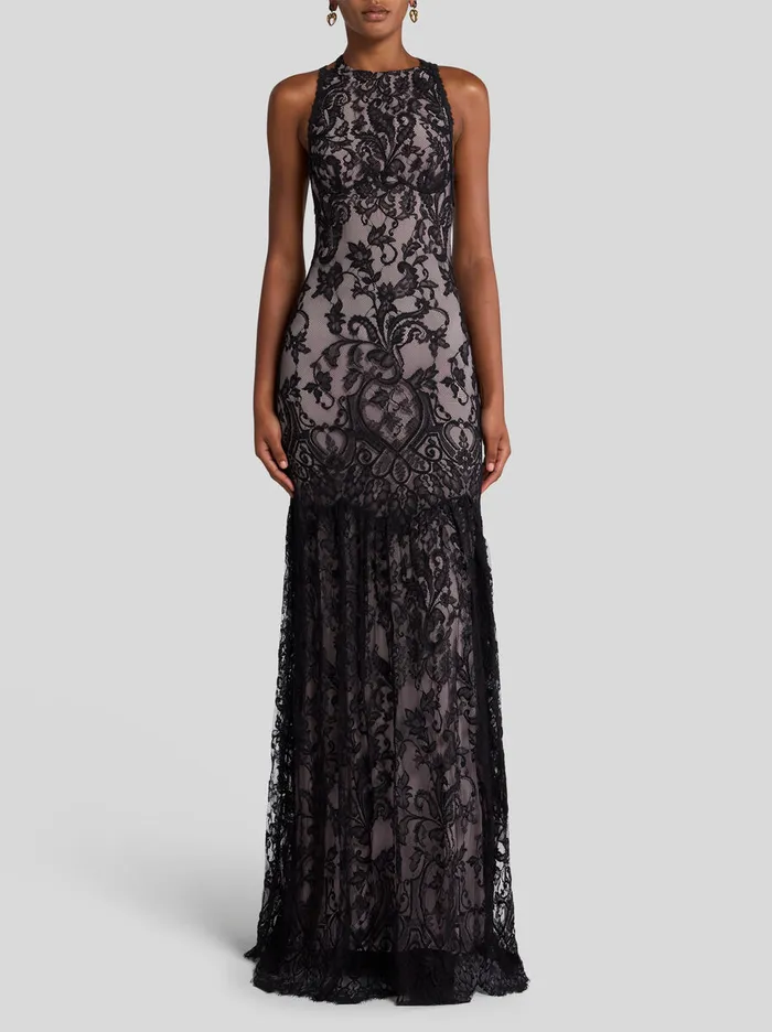 Women Etro Dresses YarnDyed Lace Dress Black Women Etro Dresses YarnDyed Lace Dress Black