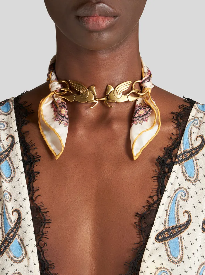 Women Etro Fashion Jewellery Scarf Pin With Pegaso Gold Women Etro Fashion Jewellery Scarf Pin With Pegaso Gold