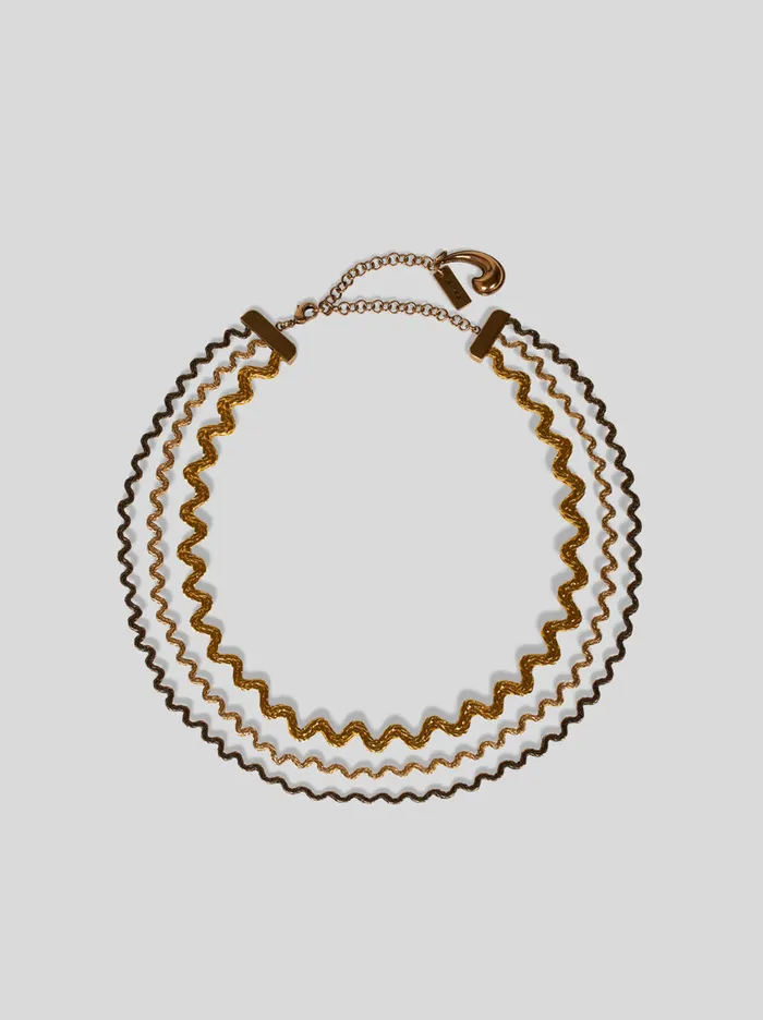 Women Etro Fashion Jewellery Wave Choker Gold