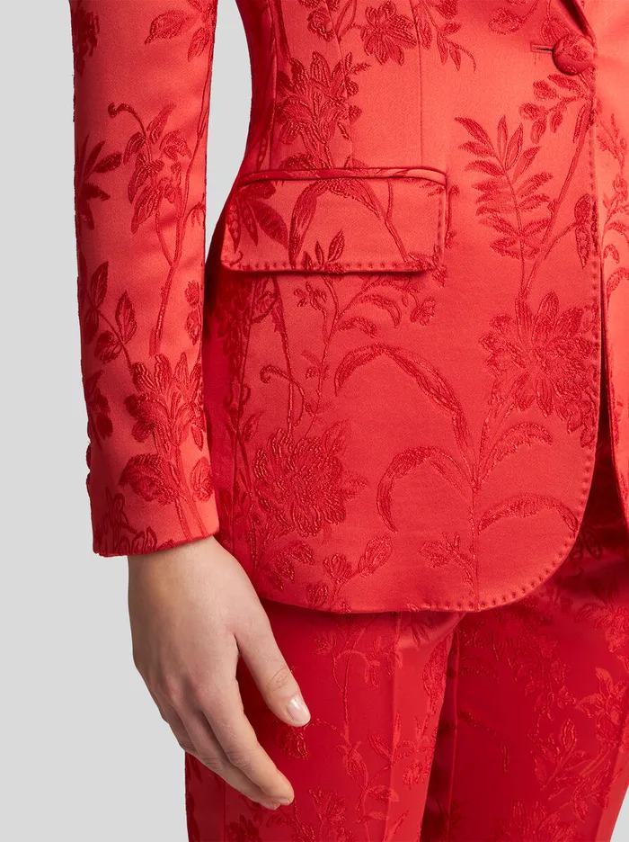 Women Etro Jackets Jacquard Brocade Jacket Red Women Etro Jackets Jacquard Brocade Jacket Red