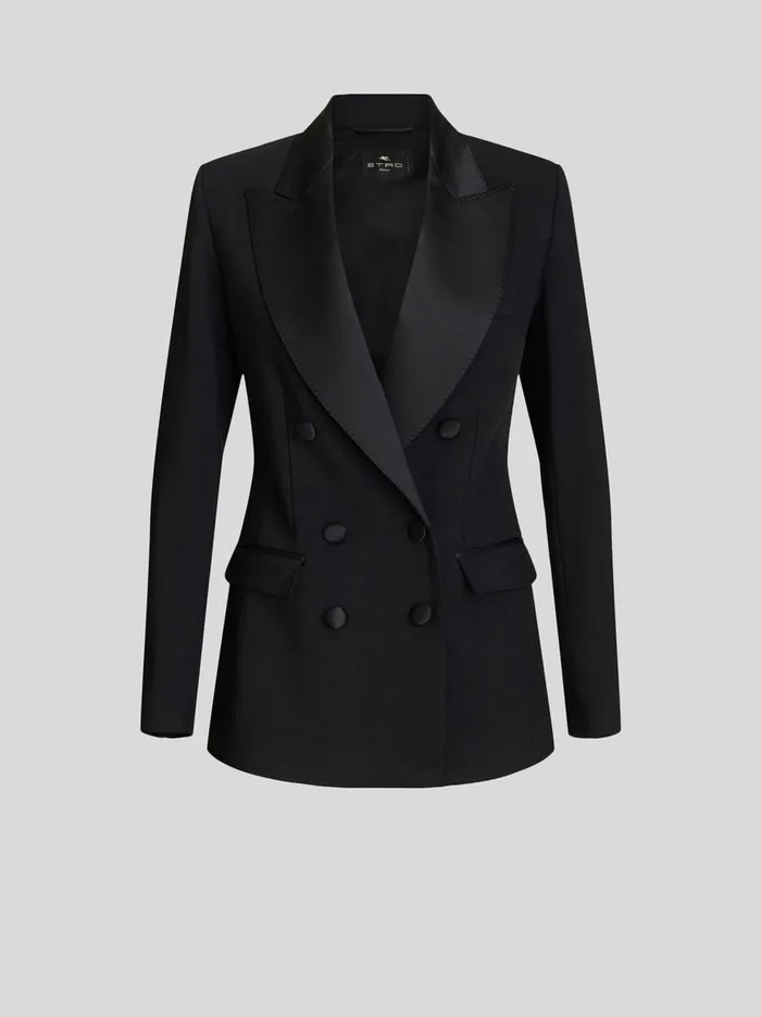 Women Etro Jackets Tailored DoubleBreasted Jacket Black