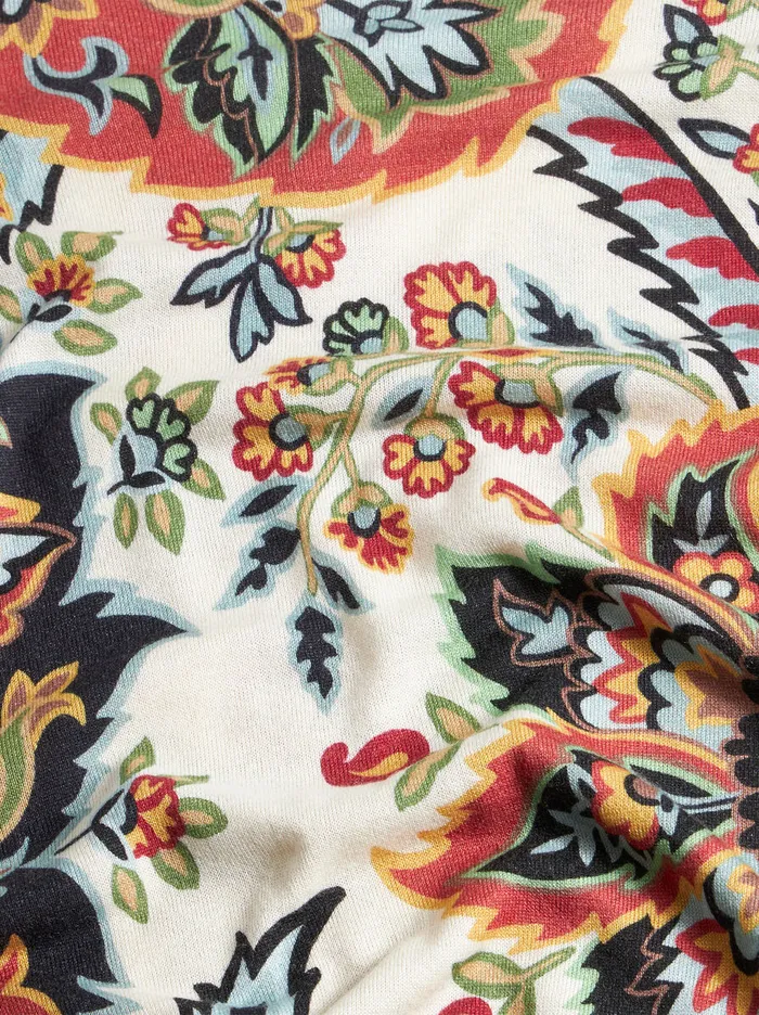 Women Etro Knitwear Paisley Silk And Cashmere Sweater Beige Women Etro Knitwear Paisley Silk And Cashmere Sweater Beige