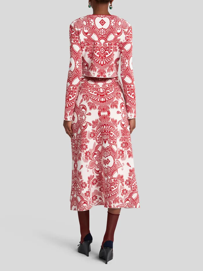 Women Etro Knitwear TwoTone Cropped Cardigan Burgundy Women Etro Knitwear TwoTone Cropped Cardigan Burgundy