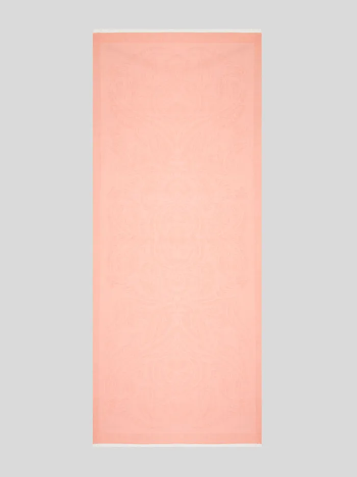 Women Etro Scarves And Silk Cotton Jacquard Scarf Pink Women Etro Scarves And Silk Cotton Jacquard Scarf Pink