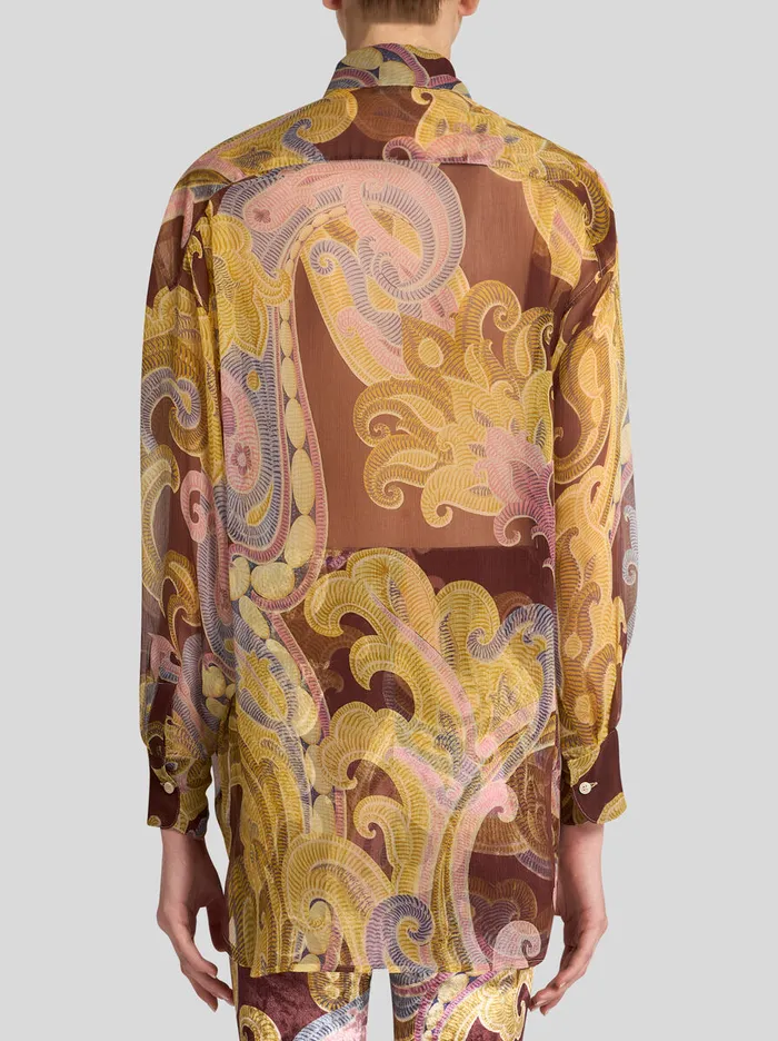 Women Etro Shirts And Blouses Printed Silk Shirt Burgundy Women Etro Shirts And Blouses Printed Silk Shirt Burgundy