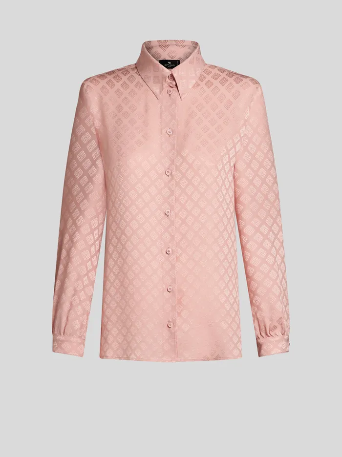 Women Etro Shirts And Blouses Silk Jacquard Shirt Pink