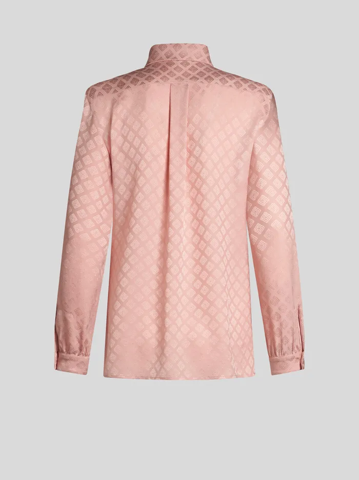 Women Etro Shirts And Blouses Silk Jacquard Shirt Pink Women Etro Shirts And Blouses Silk Jacquard Shirt Pink