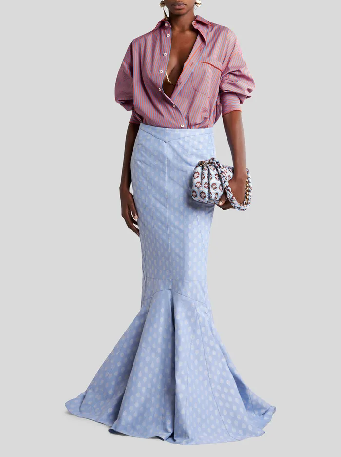 Women Etro Shirts And Blouses Striped Cotton Shirt Purple Women Etro Shirts And Blouses Striped Cotton Shirt Purple