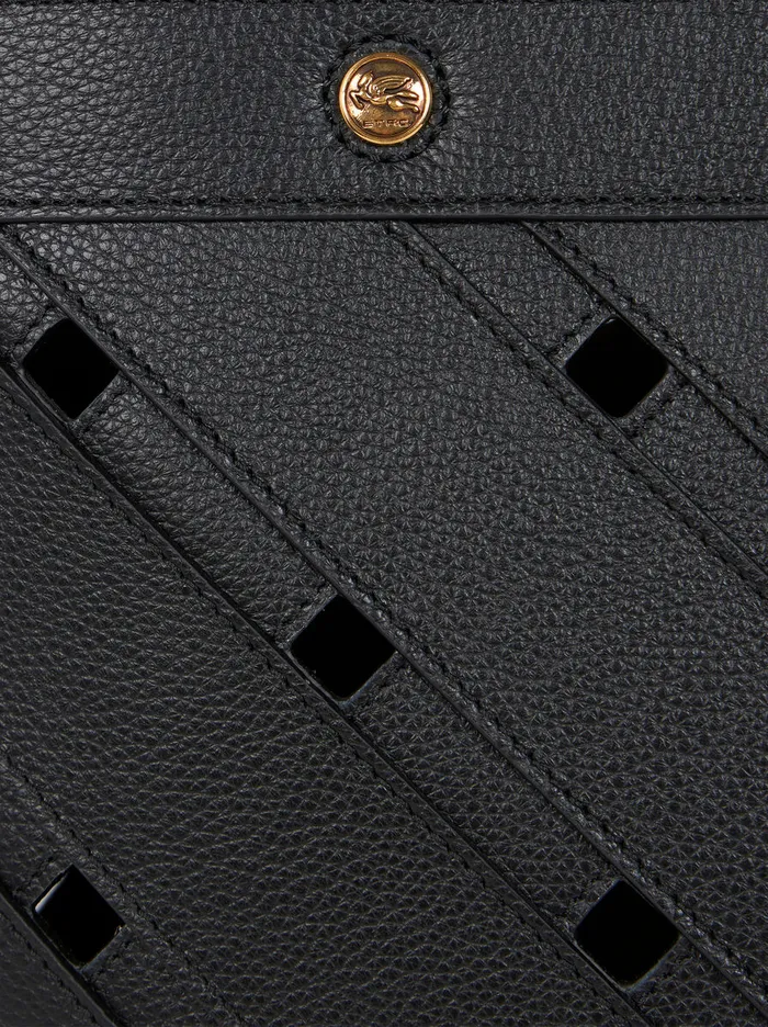 Women Etro Shopping Bags Medium Tote Bag With CutOuts Black Women Etro Shopping Bags Medium Tote Bag With CutOuts Black