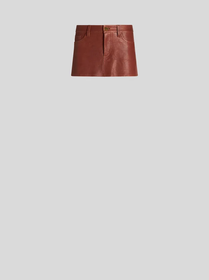 Women Etro Skirts Nappa Mini Skirt Light Brown