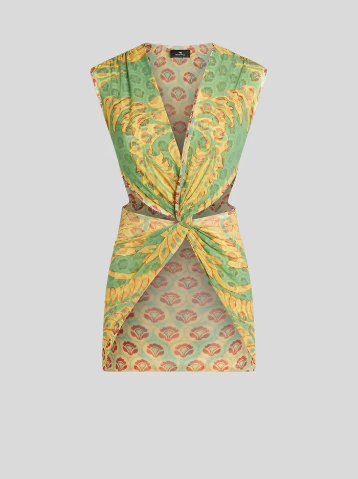 Women Etro Tops Printed Tulle Top Green