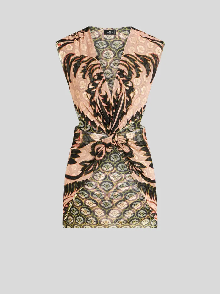 Women Etro Tops Printed Tulle Top Pink