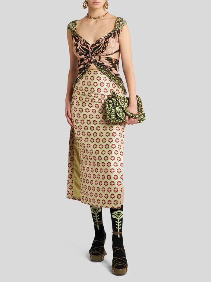 Women Etro Tops Printed Tulle Top Pink Women Etro Tops Printed Tulle Top Pink