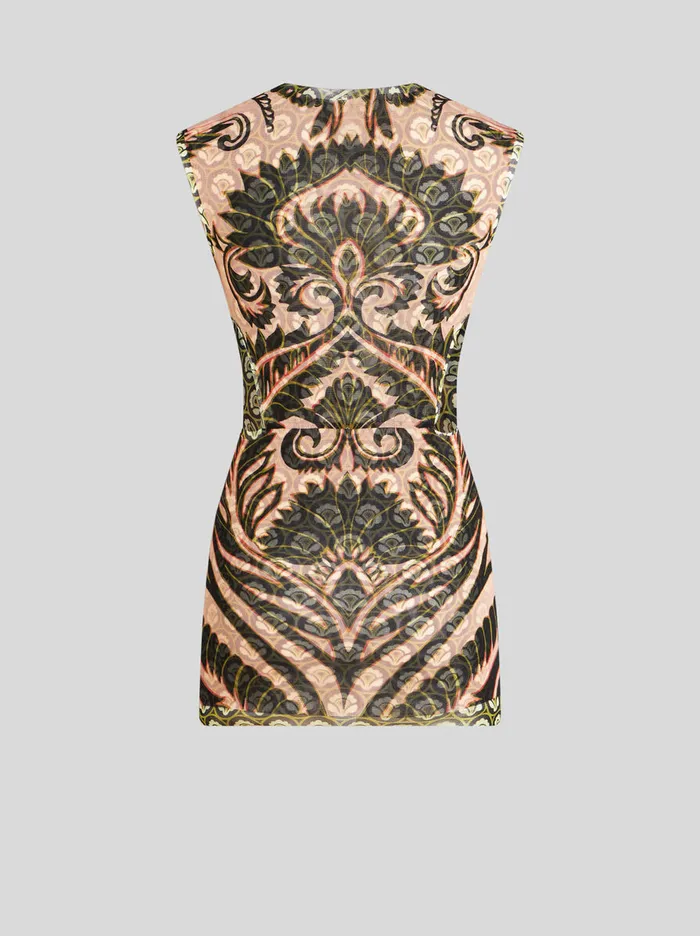 Women Etro Tops Printed Tulle Top Pink Women Etro Tops Printed Tulle Top Pink