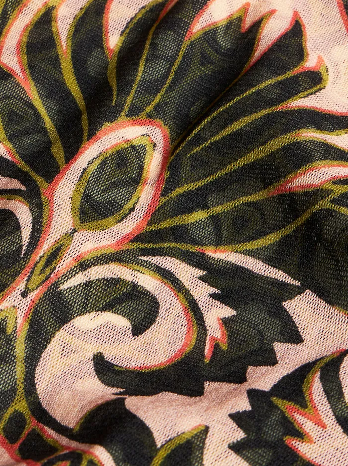 Women Etro Tops Printed Tulle Top Pink Women Etro Tops Printed Tulle Top Pink