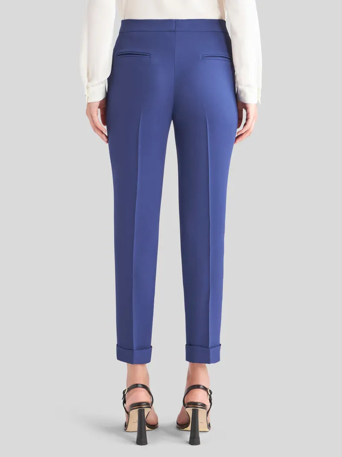 Women Etro Trousers Cady Cigarette Trousers Navy Blue Women Etro Trousers Cady Cigarette Trousers Navy Blue