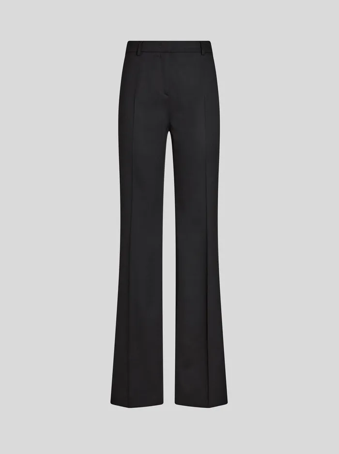 Women Etro Trousers Stretch Wool Trousers Black