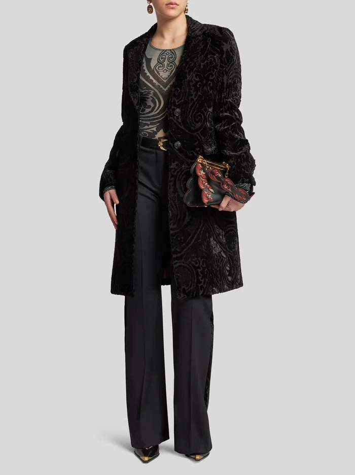 Women Etro Trousers Stretch Wool Trousers Black Women Etro Trousers Stretch Wool Trousers Black