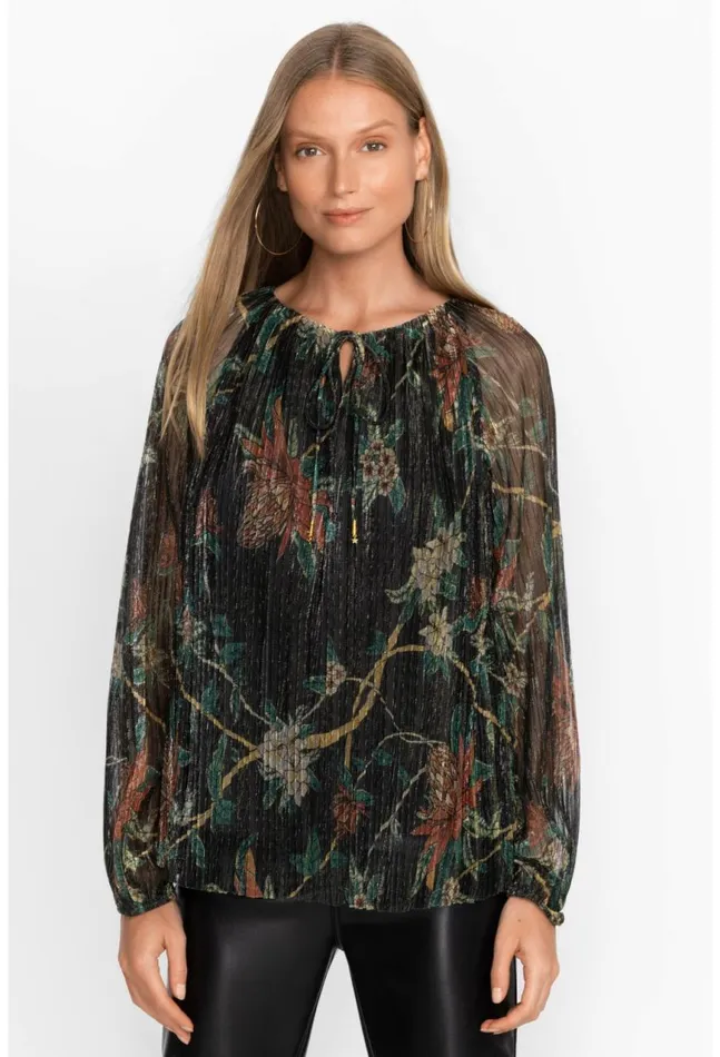 Women Evelina Metallic Blouse Multi Johnny Was Tops