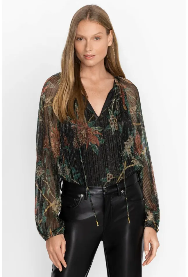 Women Evelina Metallic Blouse Multi Johnny Was Tops