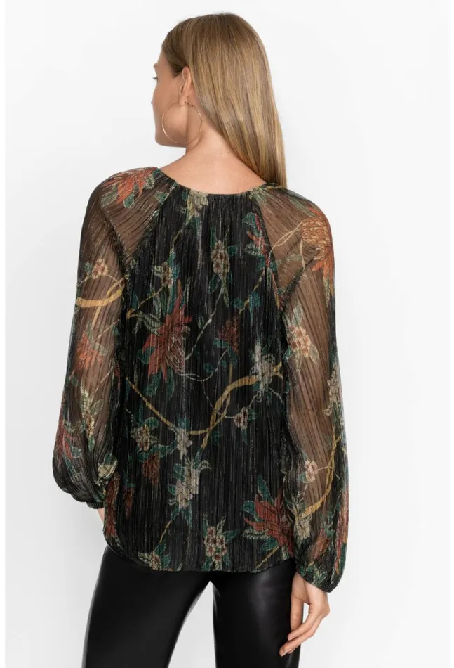 Women Evelina Metallic Blouse Multi Johnny Was Tops