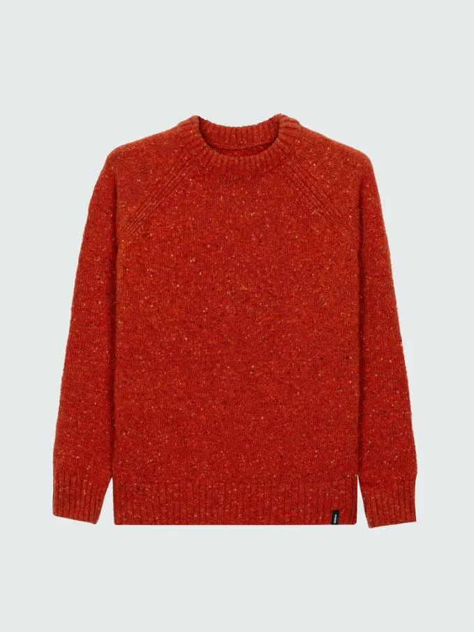 Women Farne Crew Neck Knit Jumper Autumn Orange Finisterre Knitwear